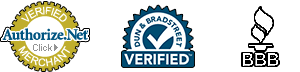 verified by Authorize.net, BBB, and D&B